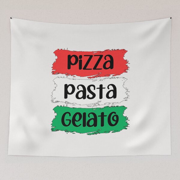 Item preview, Pizza, Pasta, Gelato - ITALIA - Country Pride - Italian Flag - Distress Italy Flag designed and sold by Sun Sand & Sea Art.