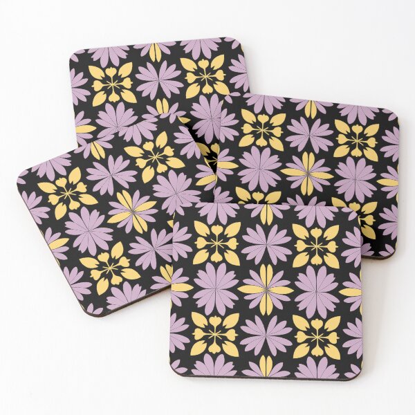 Item preview, Dusty Lavender & Yellow Spirograph Flowers designed and sold by CraftedHome.