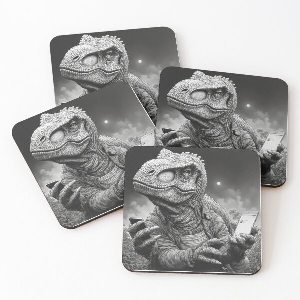 Item preview, T-Rex Multitasking on Two Phones at Midnight designed and sold by YAM716.