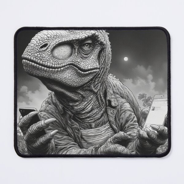 Item preview, T-Rex Multitasking on Two Phones at Midnight designed and sold by YAM716.