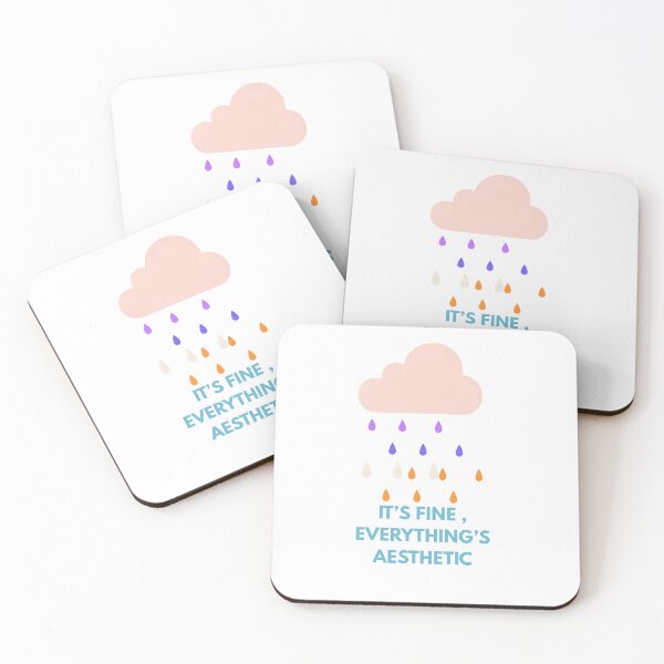 Item preview, It’s Fine Everything’s Aesthetic – Funny Minimalist Rain Cloud  designed and sold by Cute and Funny.