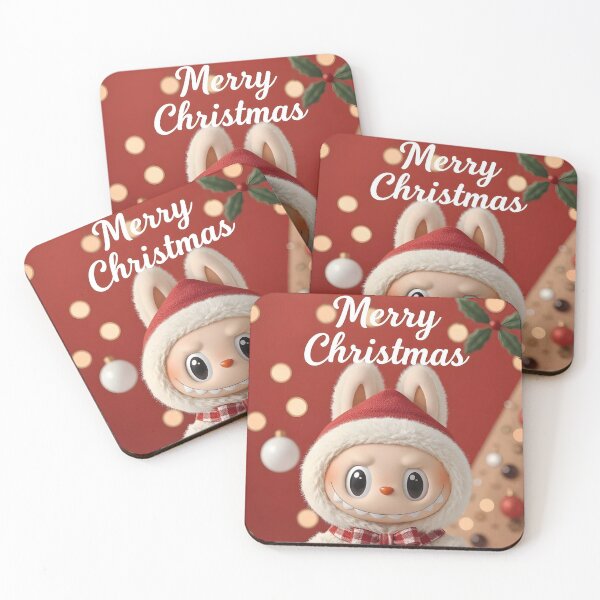 Item preview, Cute Beige Labubu in Winter Clothes – Merry Christmas Holiday Card designed and sold by EmeraldeaDesign.