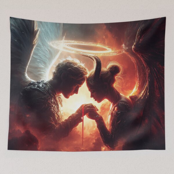 Item preview, Bound by Fire and Light – Angel & Demon Love designed and sold by VisionaryVeils.