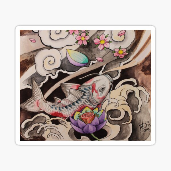 koï tattoo Sticker