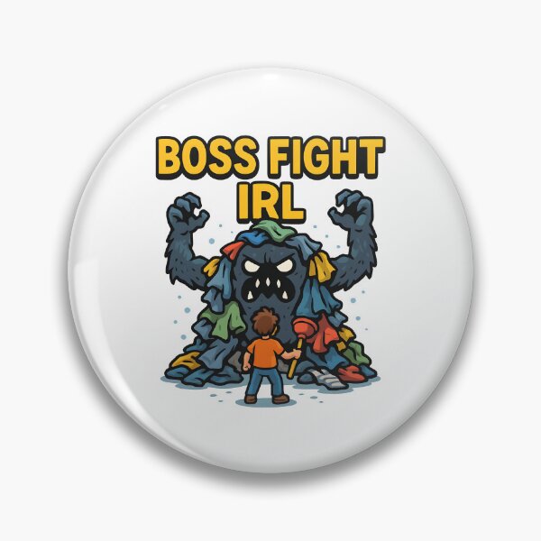Item preview, Funny Boss Fight IRL Laundry Monster Cartoon Design. designed and sold by The-T-In-Retro.