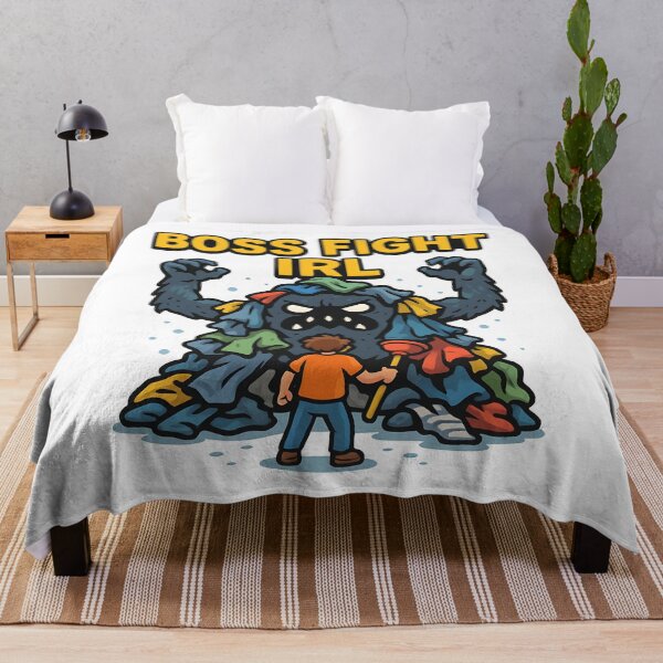Item preview, Funny Boss Fight IRL Laundry Monster Cartoon Design. designed and sold by The-T-In-Retro.