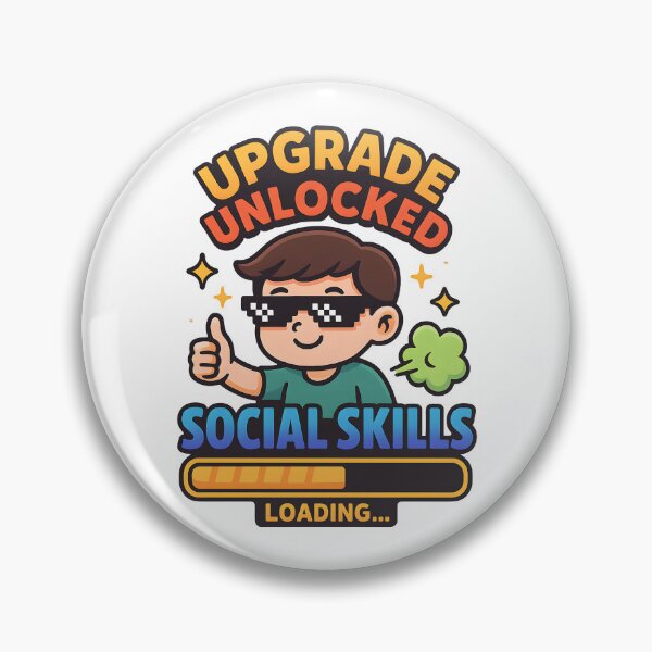 Item preview, Funny Level Up Social Skills Gamer Meme T-Shirt Design. designed and sold by The-T-In-Retro.