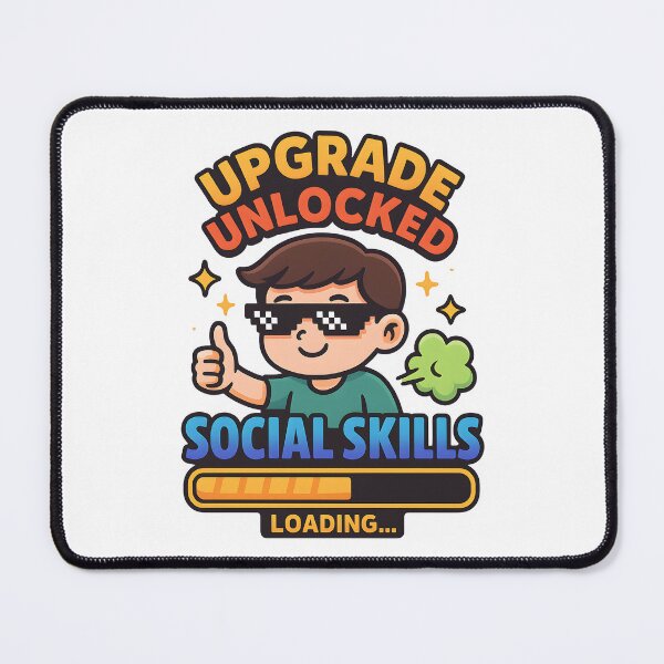 Item preview, Funny Level Up Social Skills Gamer Meme T-Shirt Design. designed and sold by The-T-In-Retro.