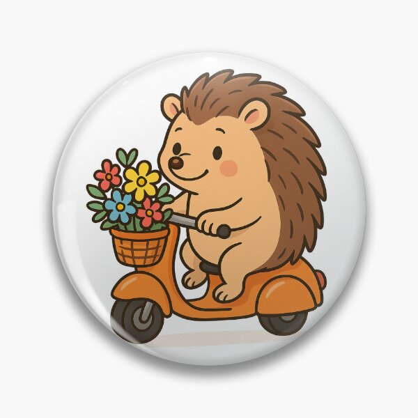 Item preview, Sweet Delivery – Hedgehog on a Flower Scooter designed and sold by MzulhilmiZam.