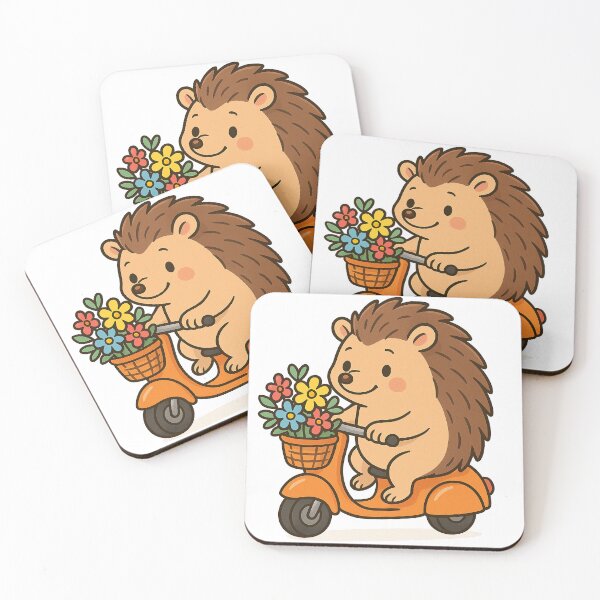 Item preview, Sweet Delivery – Hedgehog on a Flower Scooter designed and sold by MzulhilmiZam.