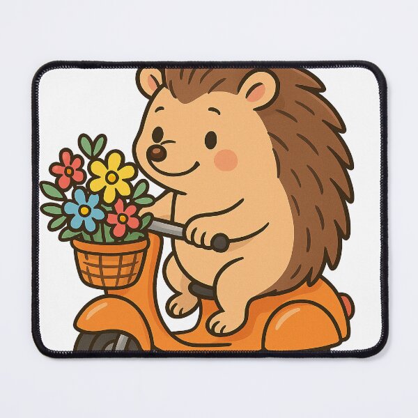 Item preview, Sweet Delivery – Hedgehog on a Flower Scooter designed and sold by MzulhilmiZam.