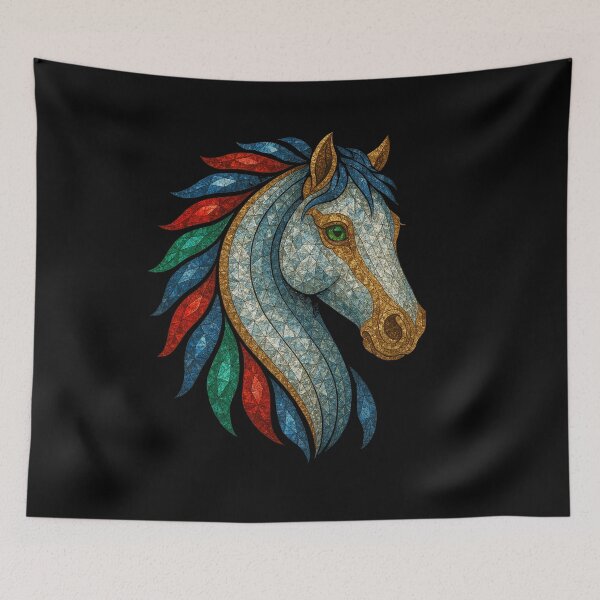 Item preview, Gemstone Mosaic Horse Portrait designed and sold by DigitalGemArt.