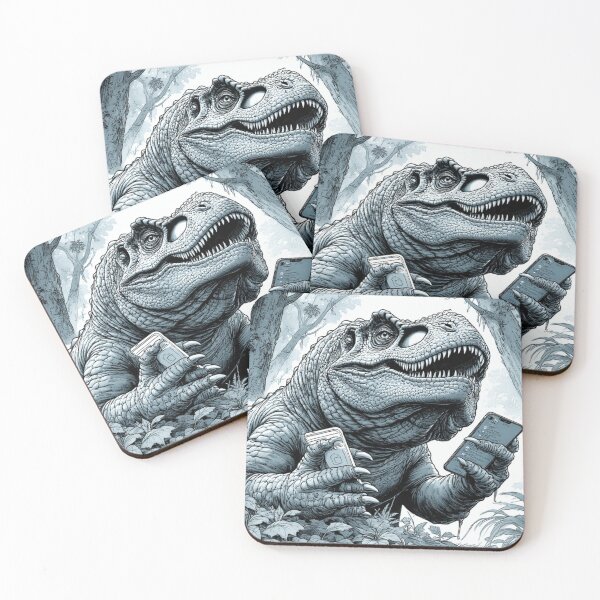 Item preview, T-Rex Using Smartphones in the Jungle designed and sold by YAM716.