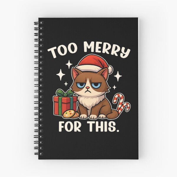 Item preview, Too Merry for this Christmas Holiday Humor Funny Grumpy Cat designed and sold by Luvjesus2.