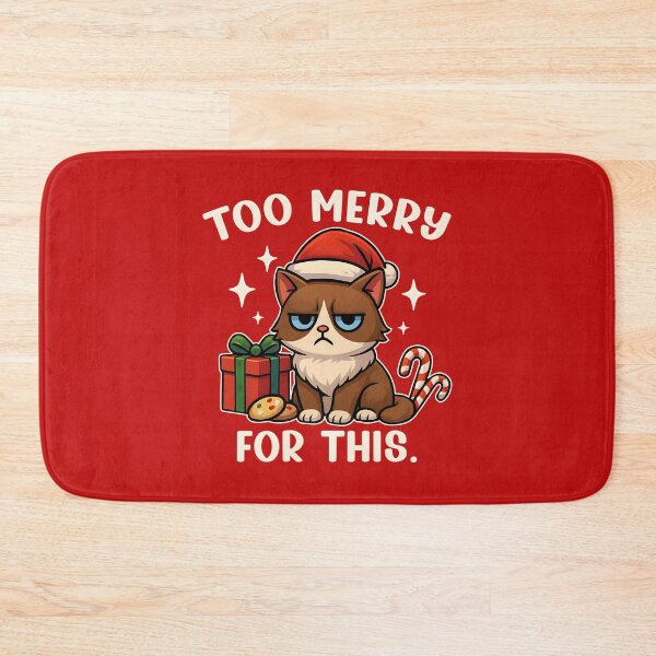 Item preview, Too Merry for this Christmas Holiday Humor Funny Grumpy Cat designed and sold by Luvjesus2.