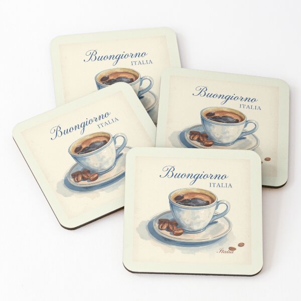 Artikelvorschau, Buongiorno Italia: Italienisches Kaffeedesign für Vintage-Espressoliebhaber entworfen und verkauft von Sun Sand & Sea Art.