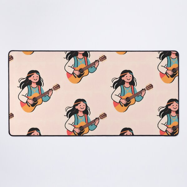 Item preview, Luna Folk Muse: Boho indie guitarist strumming soulful vibes | #Acoustic #IndieFolk #HippieChic #GroovyTunes designed and sold by Melody-Merch.