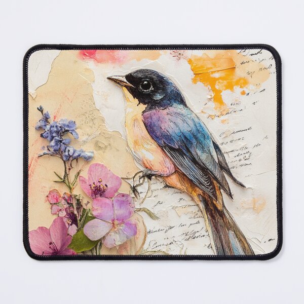 Item preview, Bird on Periwinkle Ephemera designed and sold by CraftedHome.