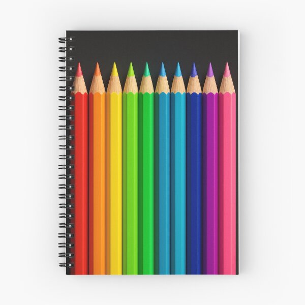 Item preview, Rainbow Colored Pencils Notebook – Bright Art Supply Design, Creative Journal for Artists & Students designed and sold by Geek-Girl-Art.