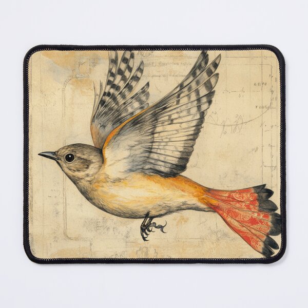 Item preview, Delicate Yellow Bird in Flight designed and sold by CraftedHome.