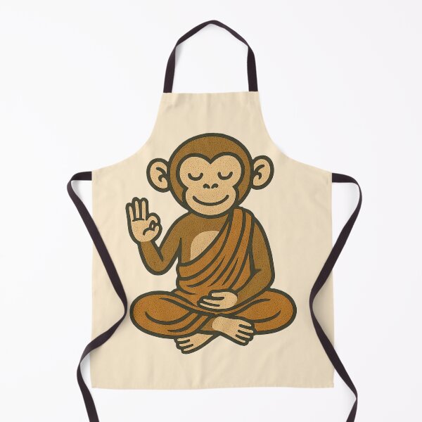 Item preview, Cute Zen Animal Meditation Buddha Art: Monkey designed and sold by PinUpPizzazz.