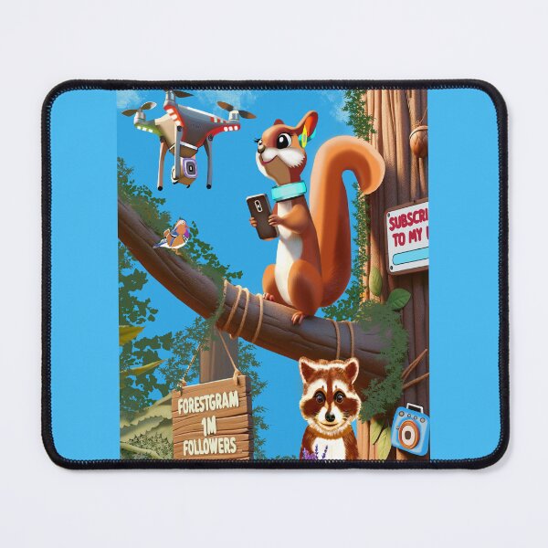 Item preview, Viral Squirrel–Influencer Art Print in The Style Of Forest Stars Of Social Networks | Fancy Design of Cyber Squirrels in tmon Headphones, From Felia designed and sold by Felia001.
