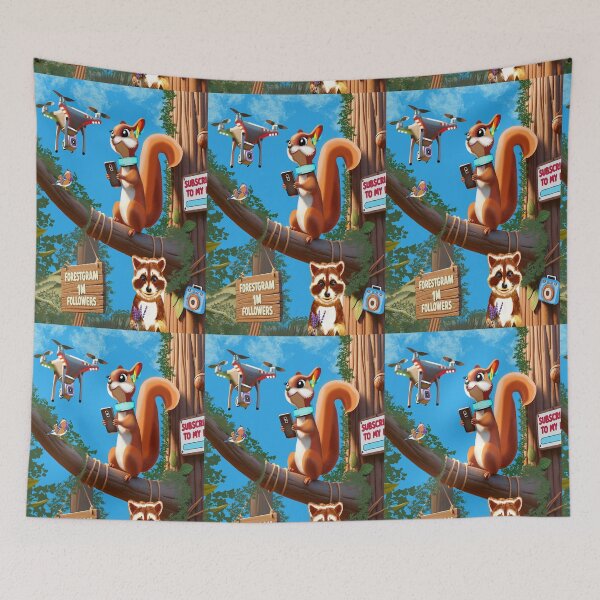 Item preview, Viral Squirrel–Influencer Art Print in The Style Of Forest Stars Of Social Networks | Fancy Design of Cyber Squirrels in tmon Headphones, From Felia designed and sold by Felia001.