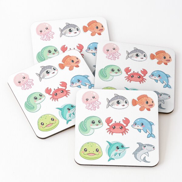Item preview, Cute Kawaii Ocean Animals – Adorable Sea Creature Sticker Pack designed and sold by DariaOltes.