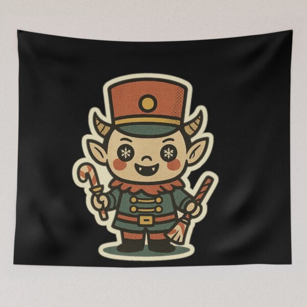 Item preview, Retro Christmas Horror Characters – Devilish Elf – Vintage • Spooky Cute designed and sold by JacobKAurumhead.