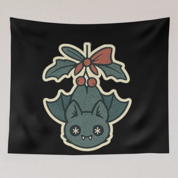 Item preview, Retro Christmas Horror Characters – Mistletoe Bat – Vintage • Spooky Cute designed and sold by JacobKAurumhead.
