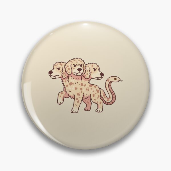 Item preview, Cerberus, whimsical spotted three headed dog illustration designed and sold by Magnificent Lizard.