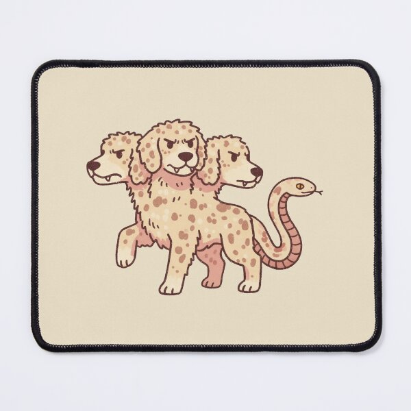 Item preview, Cerberus, whimsical spotted three headed dog illustration designed and sold by Magnificent Lizard.