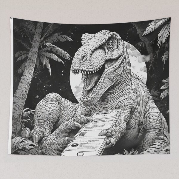 Item preview, T-Rex Tweeting Under the Full Moon designed and sold by YAM716.