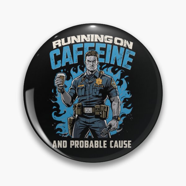 Item preview, Running on Caffeine and Probable Cause | Funny Police Officer  designed and sold by SirensandSteel.