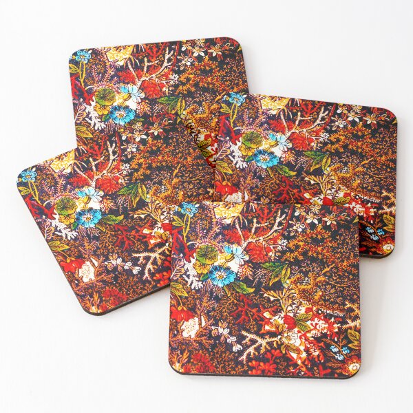 Item preview, Autumn Coral Bloom – William Kilburn Printed Cotton designed and sold by WheelieGdArt.