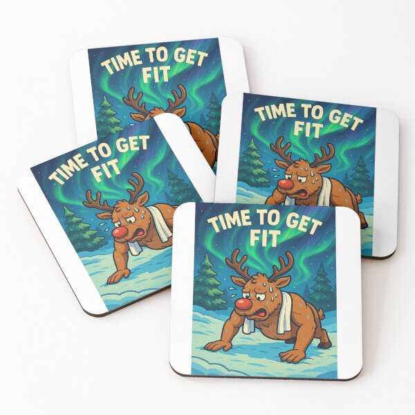 Item preview, ReniferTimeToGetFit | WildWakeDesigns designed and sold by wildwakedesigns.