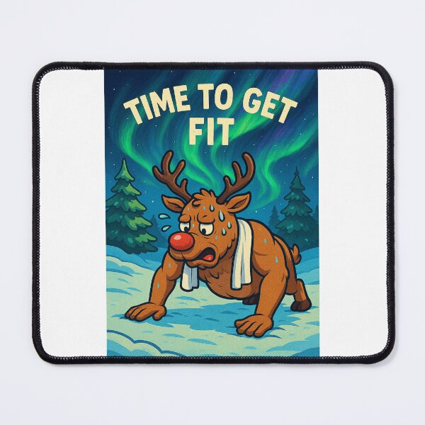 Item preview, ReniferTimeToGetFit | WildWakeDesigns designed and sold by wildwakedesigns.