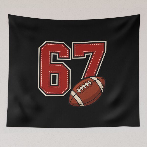 Item preview, 67 Sports Edition Football – Varsity Jersey Number with Ball Graphic designed and sold by DailyDrivesct.