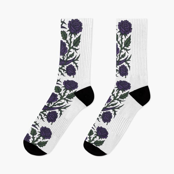 Item preview, Gothic Crescent Moon Thorned Roses Green Purple designed and sold by Sturdust.