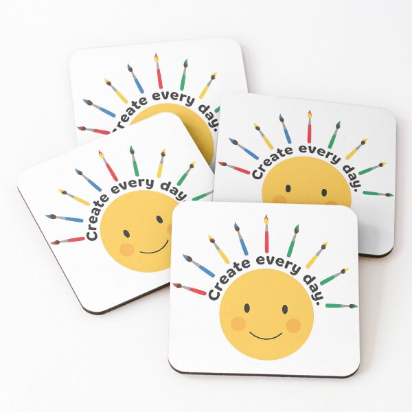 Item preview, Create Every Day – Playful Paintbrush Sun Art designed and sold by Liva Art.