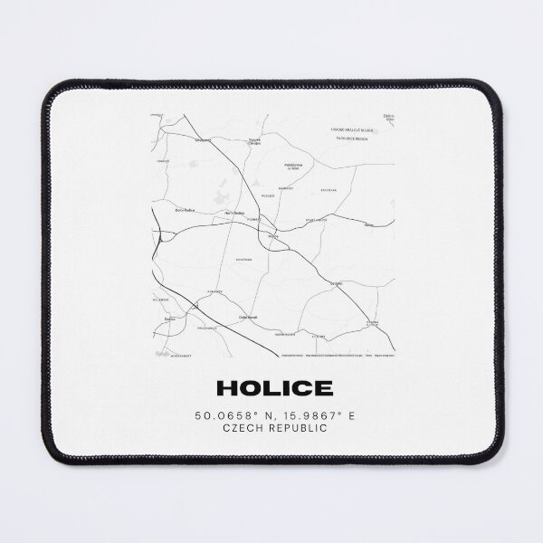 Item preview, Holice Czech Republic Map | Modern Black & White Art Print designed and sold by RM-Journey.