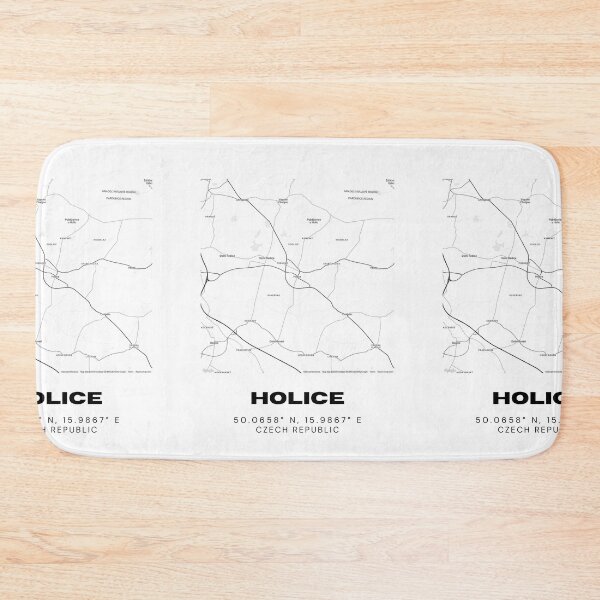 Item preview, Holice Czech Republic Map | Modern Black & White Art Print designed and sold by RM-Journey.