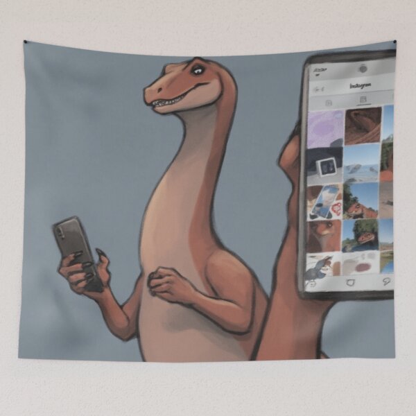 Item preview, Velociraptor Scrolling Instagram designed and sold by YAM716.