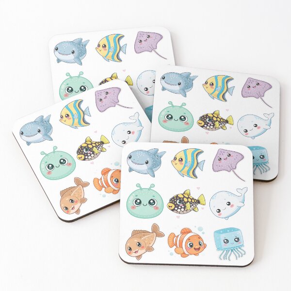 Item preview, Cute Ocean Animals Kawaii Sea Creature Sticker Set designed and sold by DariaOltes.