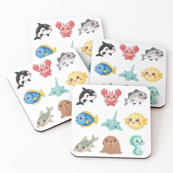 Item preview, Cute Kawaii Ocean Animals – Adorable Sea Creature Sticker Pack designed and sold by DariaOltes.