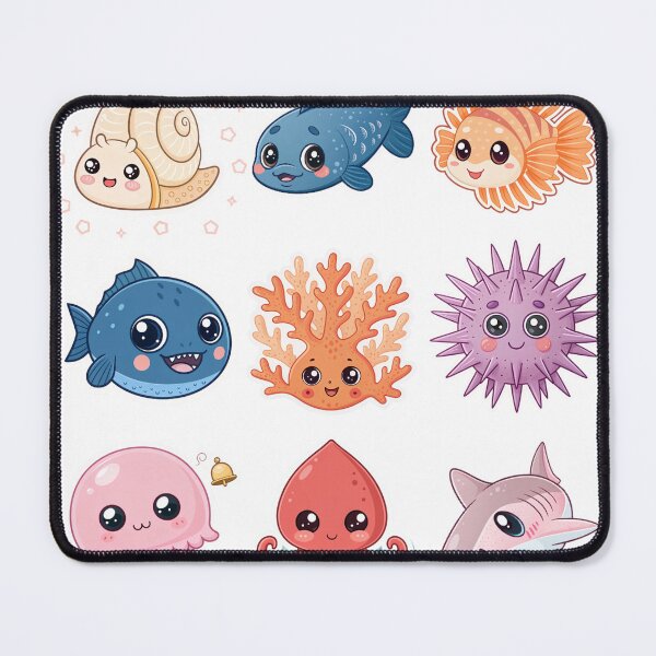 Item preview, Smiling Sea Creatures and Coral Kawaii Ocean Set designed and sold by DariaOltes.