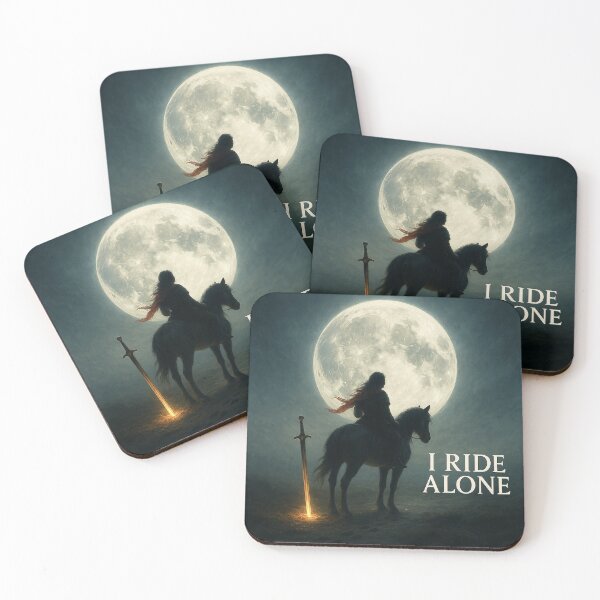 Item preview, I Ride Alone — Cinematic Fantasy Warrior Under Moonlight | Epic Solitude Art by YKYPEH designed and sold by YKYPEH-Studios.