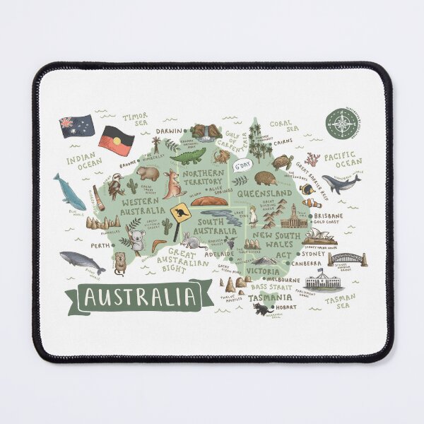 Item preview, Map of Australia - Green designed and sold by Those Pencil Shavings.