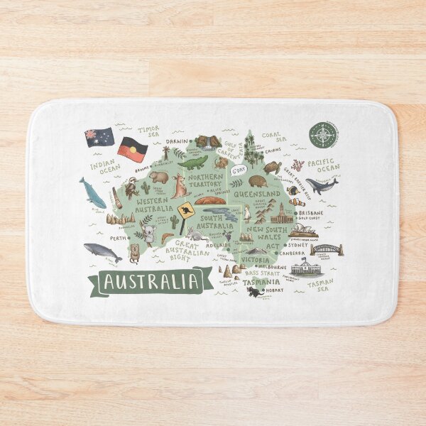 Item preview, Map of Australia - Green designed and sold by Those Pencil Shavings.