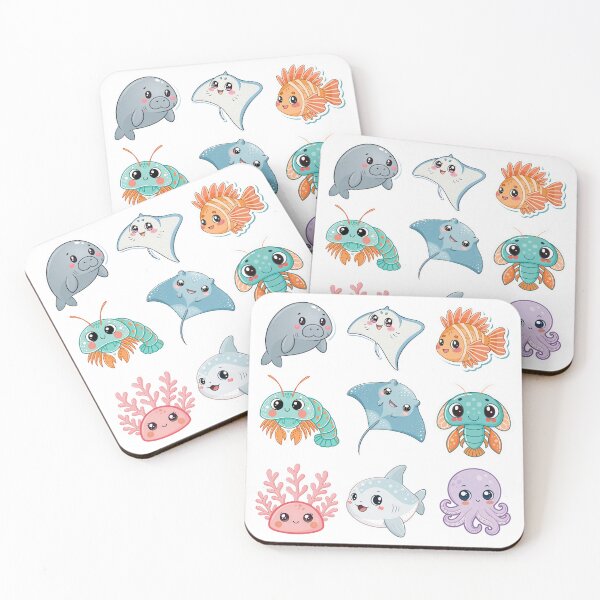 Item preview, Kawaii Sea Life Cartoon Animal Sticker Collection designed and sold by DariaOltes.